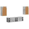 vidaXL Conjunto de mueble de TV 4 pcs Gris Concreto