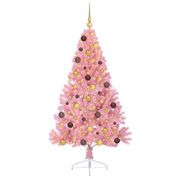 vidaXL &Aacute;rbol de Navidad Artificial Preiluminado Rosa 180 cm PVC