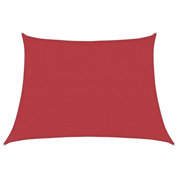vidaXL Toldo de vela HDPE rojo 160 g/m&sup2; 4/5x3 m