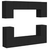vidaXL Conjunto de mueble de TV 5 uds. Negro Madera de ingenier&iacute;a
