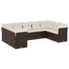vidaXL Set de sof&aacute;s de jard&iacute;n 9 pzas y cojines rat&aacute;n sint&eacute;tico marr&oacute;n