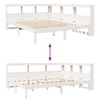 vidaXL Cama con estanter&iacute;a sin colch&oacute;n madera maciza blanca 140x190 cm