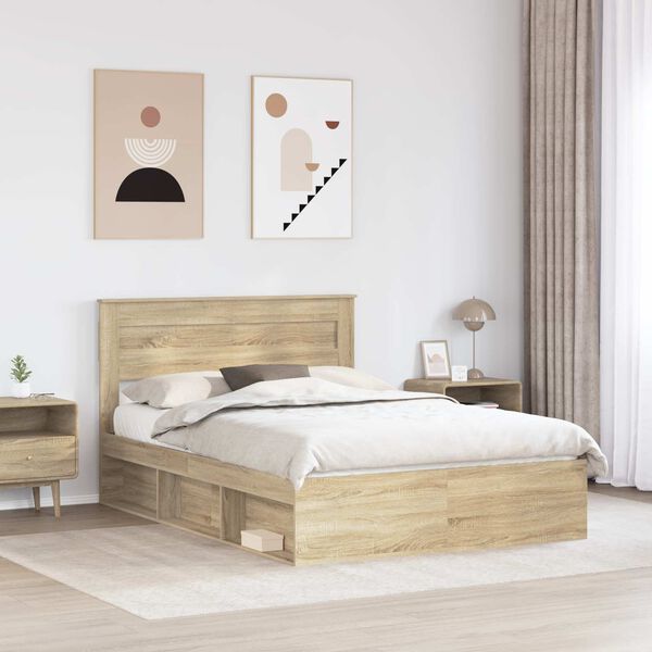 vidaXL Estructura de cama Sonoma 160 x 200 cm Madera de pino macizo