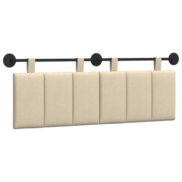 vidaXL Cabecera Colgante Rayado Crema 150 x 55 x 5 cm tela