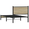 vidaXL Estructura de cama sin colch&oacute;n metal roble Sonoma 90x190 cm