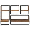 vidaXL Conjunto de estantes de pared con estante 4 pcs Madera Vieja