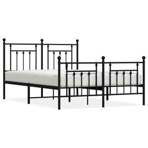 vidaXL Estructura cama sin colch&oacute;n con estribo metal negro 140x190 cm