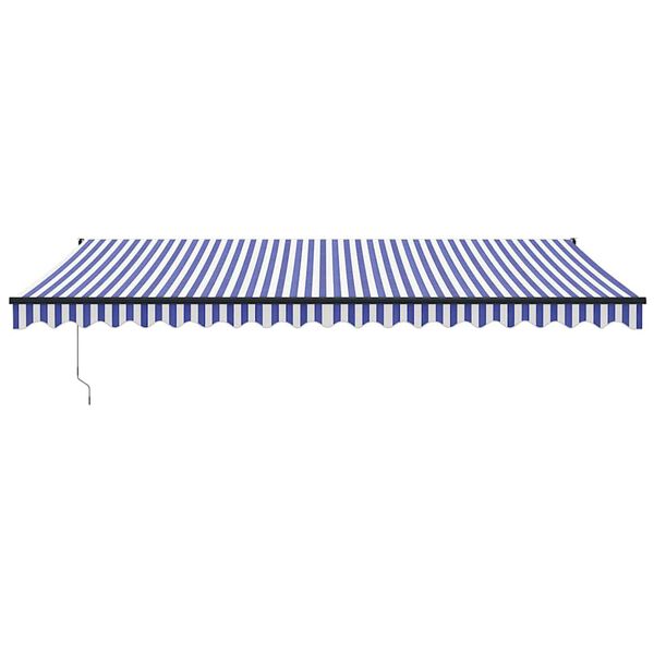 vidaXL Toldo retr&aacute;ctil autom&aacute;tico azul y blanco 5x3 m