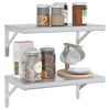 vidaXL Estantes de pared 2 uds acero inoxidable plateado 50x30 cm