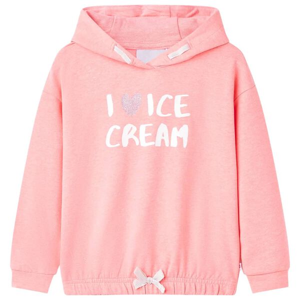 Sudadera con capucha infantil rosa brillante 128