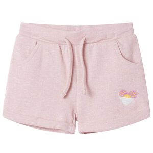 vidaXL Pantalones cortos infantiles con cord&oacute;n rosa claro mixto 116