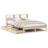 vidaXL Cama con estanter&iacute;a sin colch&oacute;n madera maciza de pino 120x190cm