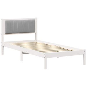 vidaXL Estructura de Cama con Cabecera Tapizada Gris Claro 90 x 190 cm