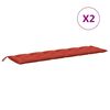 vidaXL Cojines para banco jardín 2 uds tela rojo melange 200x50x7 cm