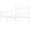 vidaXL Estructura cama sin colch&oacute;n con estribo metal blanco 75x190 cm
