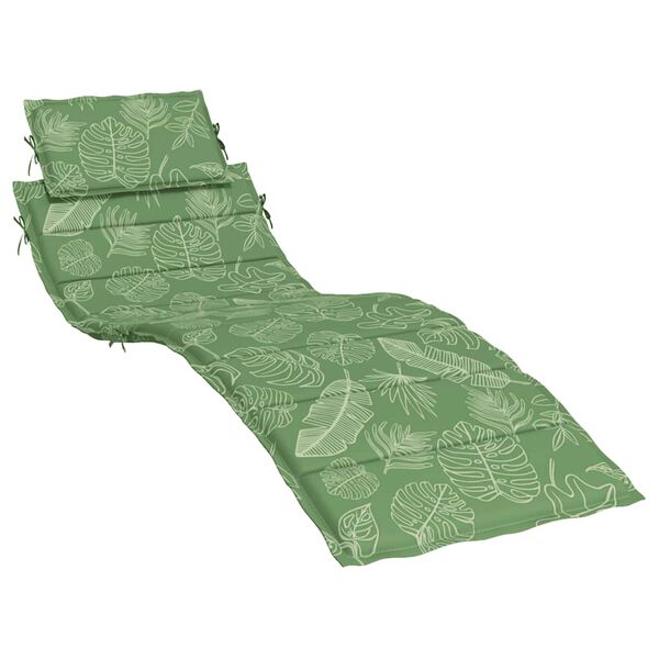 vidaXL Coj&iacute;n de tumbona tela Oxford estampado de hojas