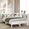 vidaXL Cama con estanter&iacute;a sin colch&oacute;n madera maciza blanca 120x190 cm