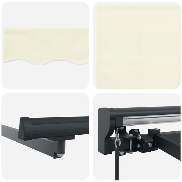 vidaXL Toldo Retr&aacute;ctil Manual Crema 350 x 250 cm Poli&eacute;ster y metal