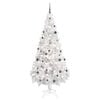 vidaXL &Aacute;rbol de Navidad preiluminado con luces y bolas blanco 180 cm