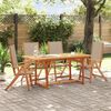 vidaXL Juego comedor de jard&iacute;n 5 pzas madera maciza acacia y textileno