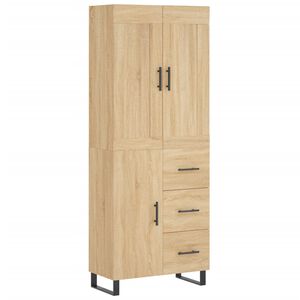 vidaXL Aparador alto madera contrachapada color roble 69,5x34x180 cm