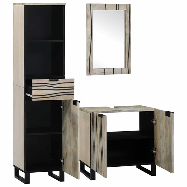 vidaXL Juego de muebles de baño con cajón 3 pcs Madera de ingeniería