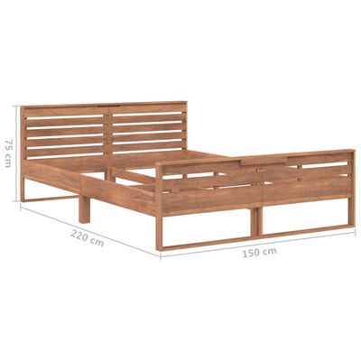 vidaXL Estructura de cama madera de teca maciza 140x200 cm