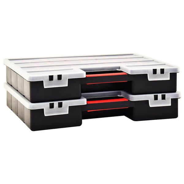 vidaXL Caja compartimentos 2 uds divisores pl&aacute;stico 460x325x80 mm