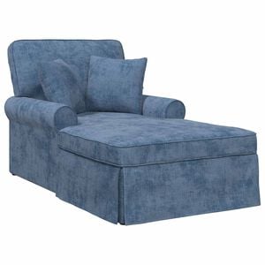 vidaXL Chaise Lounge con Falda con coj&iacute;n Azul 157 x 91 x 91 cm ARES