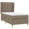 vidaXL Cama box spring con colch&oacute;n tela gris taupe 100x200 cm