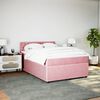 vidaXL Cama box spring con colch&oacute;n terciopelo rosa 140x200 cm