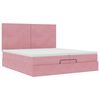vidaXL Estructura de cama otomana colchones terciopelo rosa 200x200cm