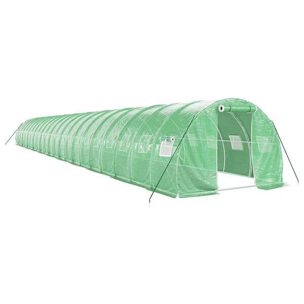 vidaXL Invernadero con estructura de acero verde 66 m&sup2; 22x3x2 m