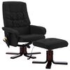 vidaXL Sillón reclinable con reposapiés cuero sintético negro