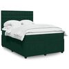 vidaXL Cama box spring con colch&oacute;n terciopelo verde oscuro 140x190 cm