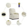 vidaXL Sill&oacute;n reclinable de masaje elevable terciopelo crema