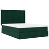 vidaXL Estructura de cama otomana con colchones verde oscuro 140x200cm