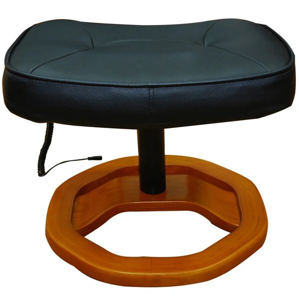 vidaXL Sillón de masaje con reposapiés cuero sintético negro