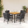 vidaXL Set de muebles jard&iacute;n 5 pzas con cojines rat&aacute;n sint&eacute;tico negro