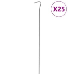vidaXL Clavijas para tienda 24 uds acero galvanizado 30 cm &Oslash;4 mm