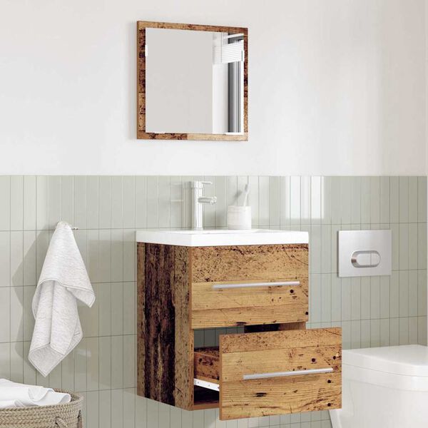 vidaXL Juego de muebles de ba&ntilde;o con caj&oacute;n Marr&oacute;n 41 x 38,5 x 48 cm