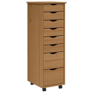 vidaXL Cajonera con ruedas MOSS madera maciza pino marr&oacute;n miel