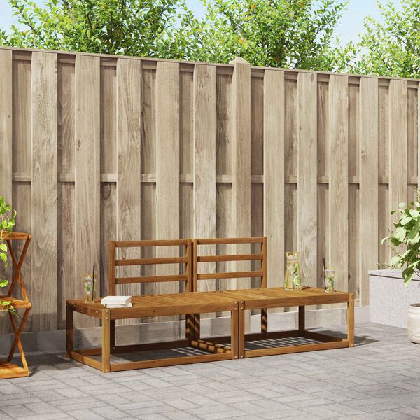 vidaXL Conjunto de sof&aacute;s de exterior 2 pcs Natural 182,5 x 63 x 73 cm