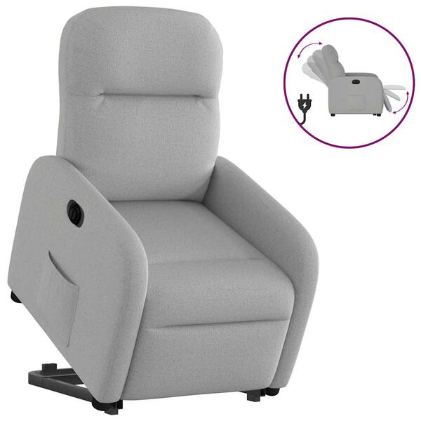 vidaXL Sill&oacute;n el&eacute;ctrico reclinable elevable de tela gris nube