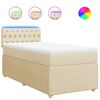 vidaXL Cama box spring con colch&oacute;n tela color crema 90x200 cm