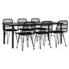 vidaXL Juego de comedor de jard&iacute;n 7 piezas rat&aacute;n sint&eacute;tico negro