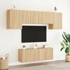 vidaXL Muebles de TV de pared 6 pzas madera de ingenier&iacute;a roble Sonoma