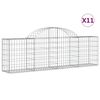 vidaXL Cestas de gaviones 11 uds forma de arco hierro 200x30x60/80 cm