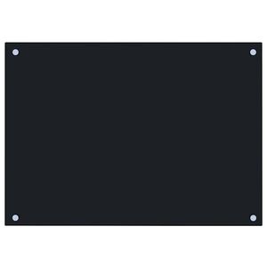 vidaXL Protecci&oacute;n salpicaduras cocina vidrio templado negro 70x50 cm
