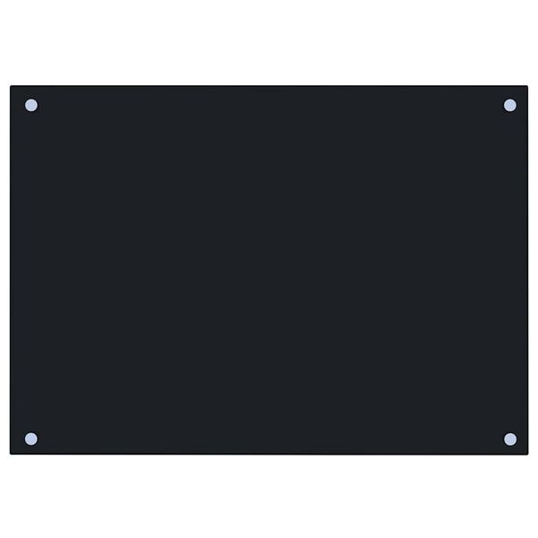 vidaXL Protección salpicaduras cocina vidrio templado negro 70x50 cm